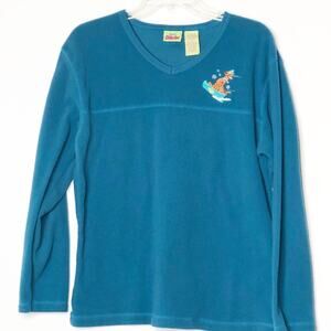 Cartoon Network Scooby Doo Vintage Fleece Large Blue Pull Over V Neck